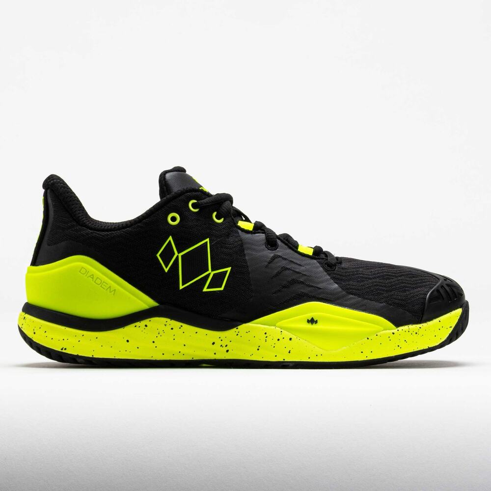 Diadem NWOT Court Burst Sneakers Black Neon Tennis Pickleball Sz 8.5 Men